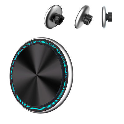 comprar Luz Ambiental Metal 15w Carregador Sem Fio Carregador de Telefone De Carro Com Forma Oval E Sucção Magnética Magsafe online manufacture