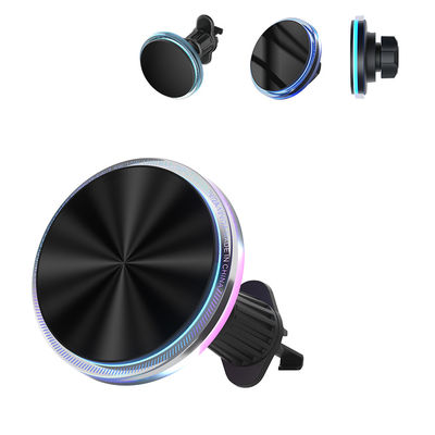comprar Iphone Wireless Charger Crystal Ambient Light Design Magnetic Stable Car Charging Fast One Hand Operation online manufacture