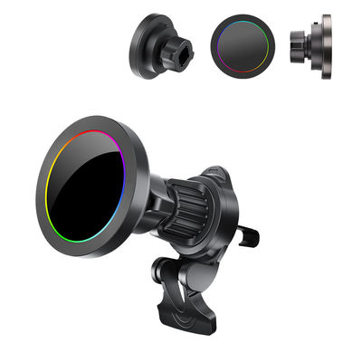comprar Estação de Carregamento Sem Fio com Efeito de Luz RGB Ajustável para Suporte de Telefone de Carro com Operação com Uma Mão online manufacture