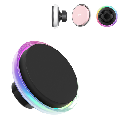 comprar 15W/10W/7.5W/5W Potência de saída Magsafe Car Mount com textura de cristal e aumento magnético para carregamento sem fio seguro online manufacture