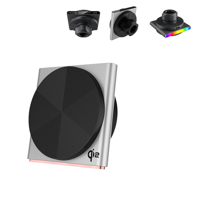 comprar Carregador sem fio de 15w para carros Design ultra fino 9 cores RGB Efeito de luz Sucção magnética Operação de mão única Carregamento rápido online manufacture