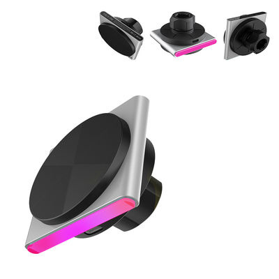 Metal Magsafe Carregador sem fio para carros 9 cores RGB Efeito de luz Operação de uma mão Rotação de 360 graus