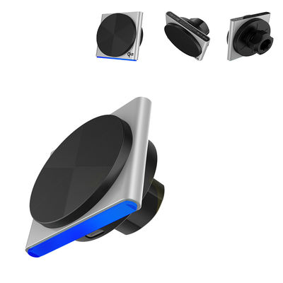 Porta-telefones de carro com rotação de 360 graus com projeção de efeito de luz RGB de 9 cores e montagem de carro sem fio
