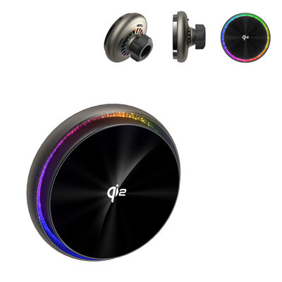 Qi2 Carregador sem fio Efeito de iluminação do céu estrelado Carro magnético Bracket de carregamento sem fio Ventilador de resfriamento silencioso incorporado