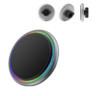 Elegante e elegante carregador sem fio Magsafe carregador de telefone de carro com forte sucção magnética e luz de circulação personalizável