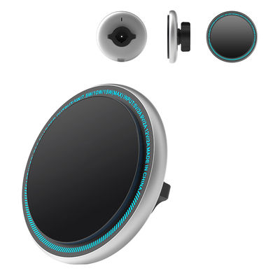 Elegante e durável Metal magnético carregador de telefone de carro carregador sem fio com luz para o Iphone