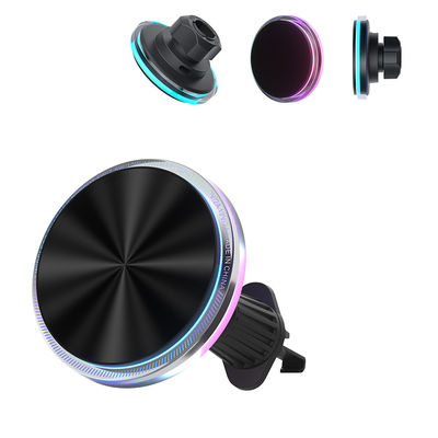Iphone 15 Pro Max Carregador Ambient Magnetic Car Mount Com 1,7 kg Forte Atração Magnética E Luzes RGB Personalizáveis