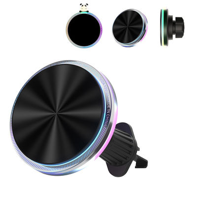 Carregador de carro Iphone estável e versátil com carregamento sem fio magnético e personalização de luz RGB