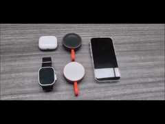 QI2 iPhone super pequeno Metal magnético 2 em 1 Carregador sem fio Carregador oculto Carregador de telefone Carregamento rápido